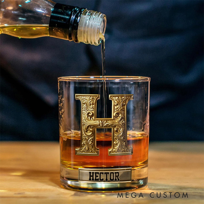 Personalized Strong Warrior Whiskey and Glass Set with Custom Initial and Name Drink Set for Family Christian Knight with Cross Whiskey Decanter Set