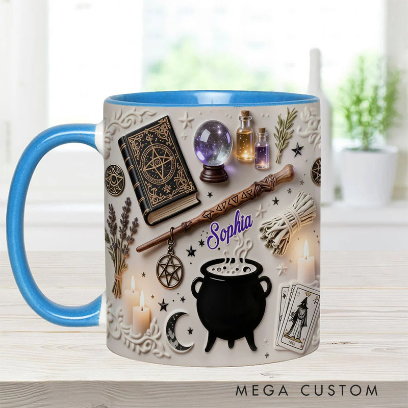 Personalized 2D Flat Witchcraft Mug Coffee Mug Magic Lover Mug Witchcore Gift Coffee Mug