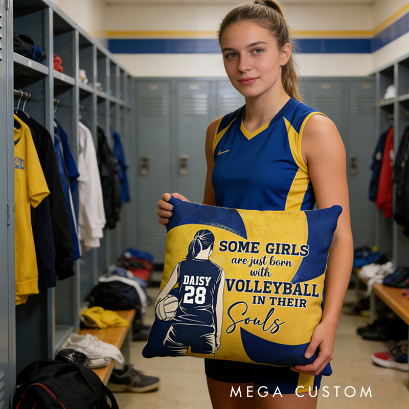 Personalized Volleyball Pillow with Custom Name and Number for Players and Fans  