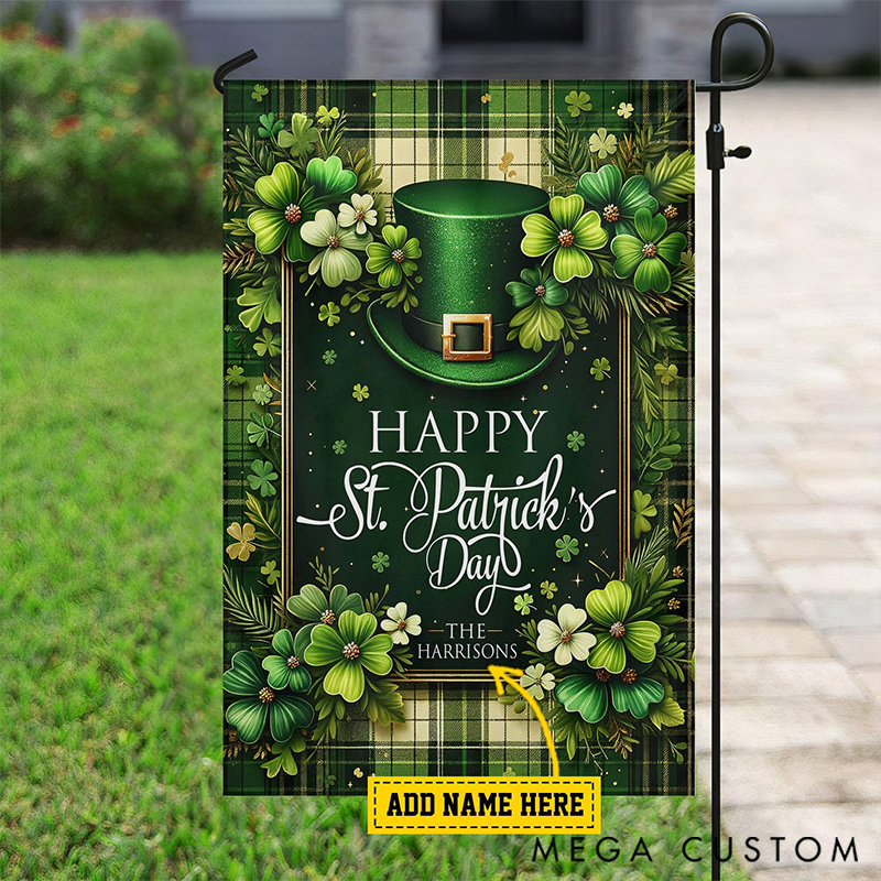 Personalized St Patrick's Day Garden Flag & House Flag Gift for Gardening Lovers
