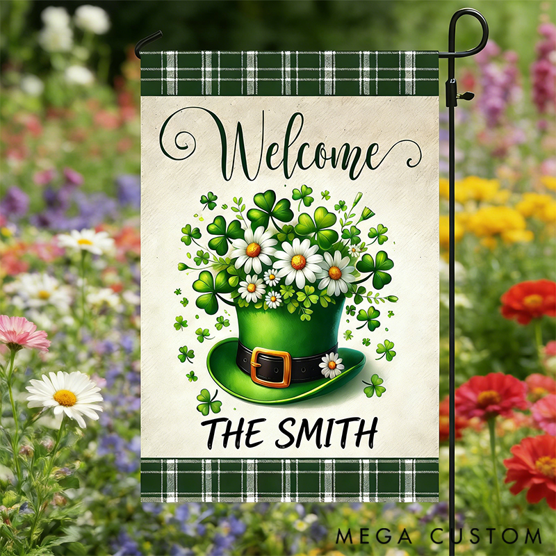 Personalized Patrick's Day Garden Flag & House Flag Welcome Patrick's Day Outdoor Decor Yard Decor Gift for Gardening Lovers
