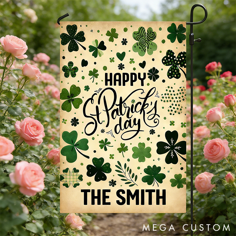 Personalized Full of Lucky Charms St Patrick's Day Garden Flag & House Flag Gift for Gardening Lovers