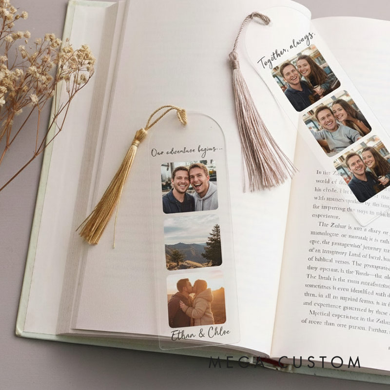 Personalized Bookmark with Picture Valentines Day Gift Reading Gift Acrylic Bookmark for Reading Lovers 