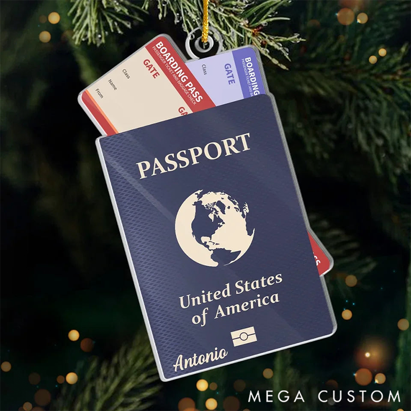 Personalized Take Only Memories Travel Leave Only Footprints Custom Ornament Acrylic Custom Shaped Gift for Travel Lovers