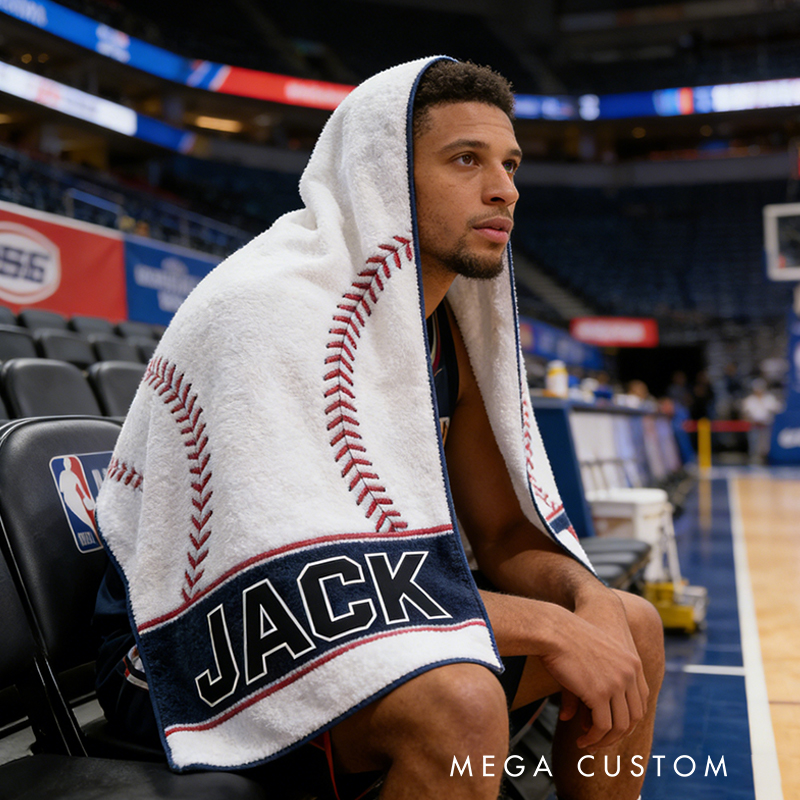 Personalized Baseball Towel with Custom Name for Baseball Enthusiasts