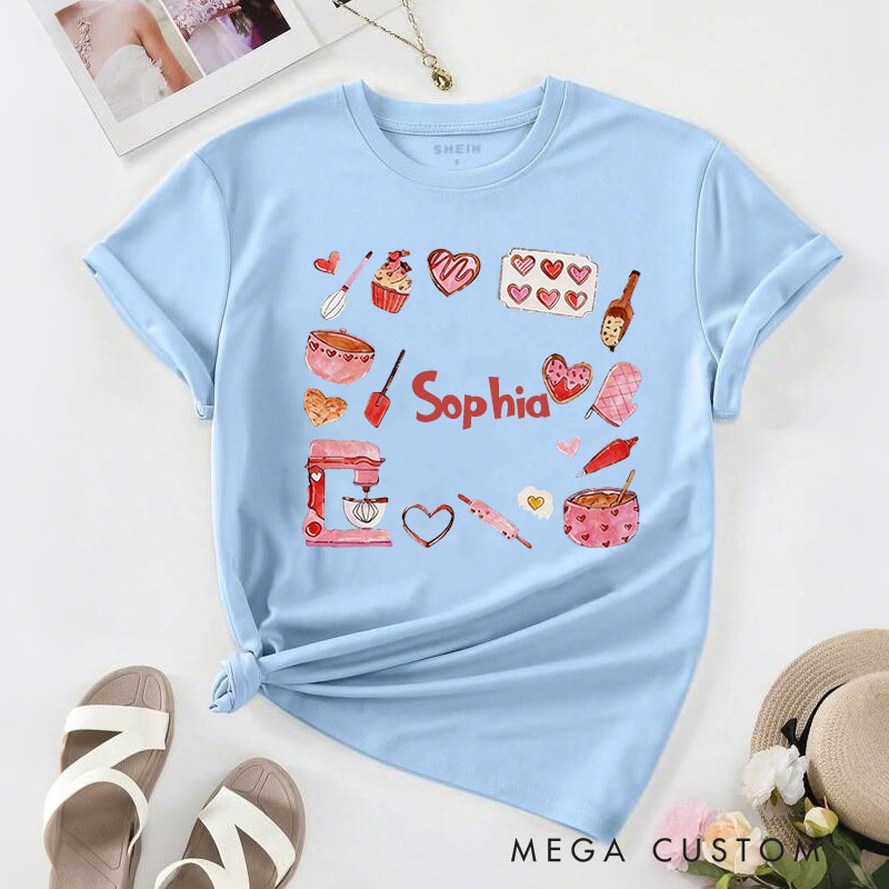 Personalized Baker Valentine Shirt Sweet Valentine Gift for Baking Lovers