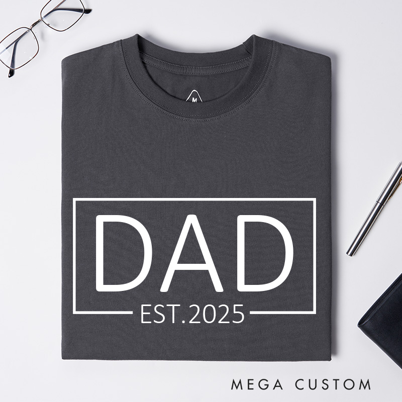 Personalized Dad T-Shirt Custom Father's Day Gift for New Dads Pregnancy Announcement Comfortable Cotton Shirt for Men Birthday Gift Idea