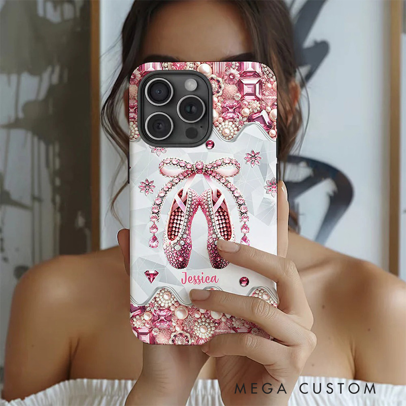 Personalized 2D Flat Love Ballet Phone Case Dance Lover iPhone Case Ballet Gift