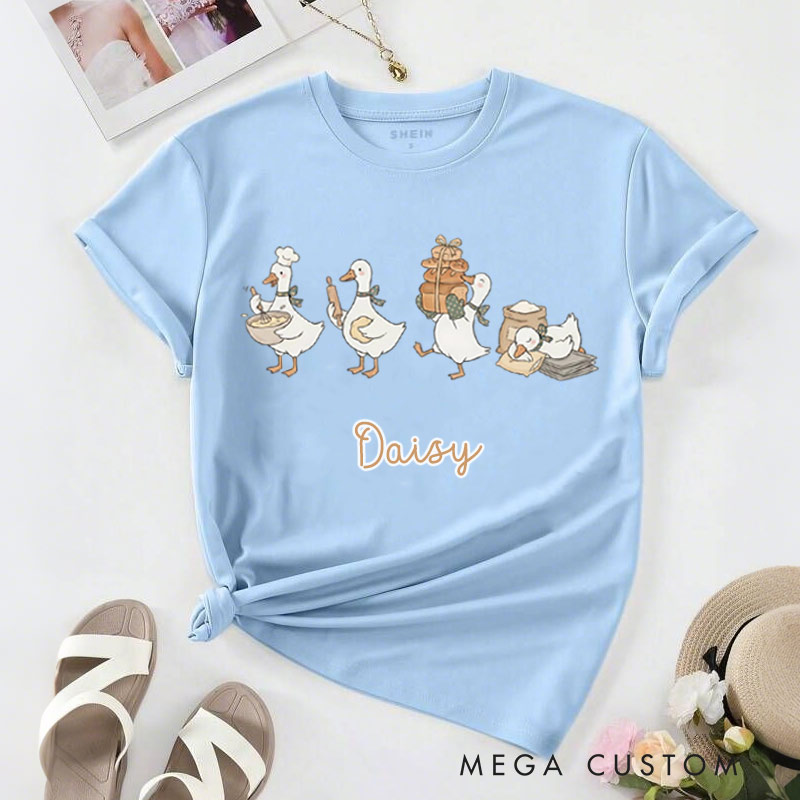 Personalized Baking Goose shirt Funny Baker Shirt Sourdough Gift Cute Chef Shirt for Baking Lovers