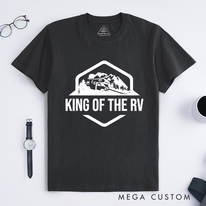 Personalized King of the Rv T-Shirt Funny Camping Shirt Rv Road Trip Gift Outdoor Camping Adventure