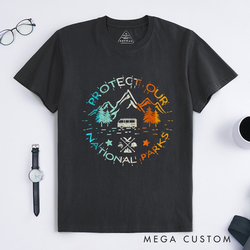 Personalized Protect Our National Parks T-Shirt Camping Hiking T-Shirt Gift for Outdoor Camping Adventure
