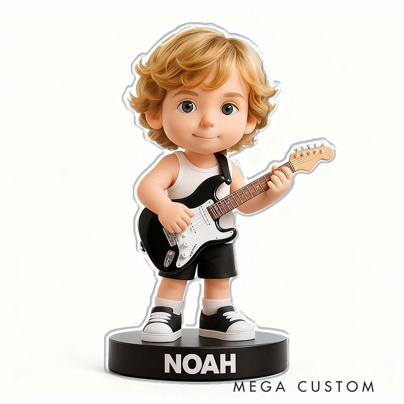 Personalized 2D Flat Cartoon Music Figurine for Music Lovers Acrylic Plaque Gift for Kids Music Studio