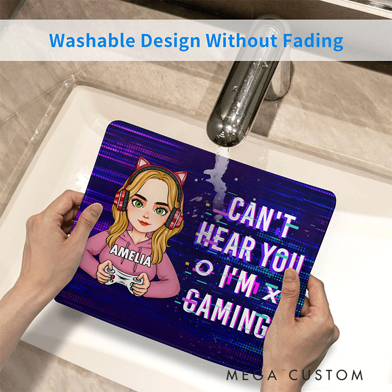 Personalized Cartoon Character Anti-Slip Mouse Pad with Name Birthday Gift for Game Lover Students Colleagues Friends