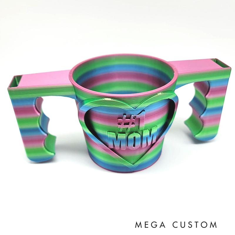 Personalized Heart Ice Cream Cozy for Two with Spoon Slots for Mom Kids