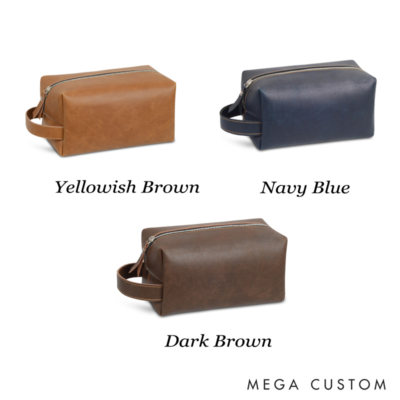 Personalized Hunting Toiletry Bag Custom Dopp Kits Engraved Leather Toiletry Bag for Deer Hunter Dad Husband Father Gift