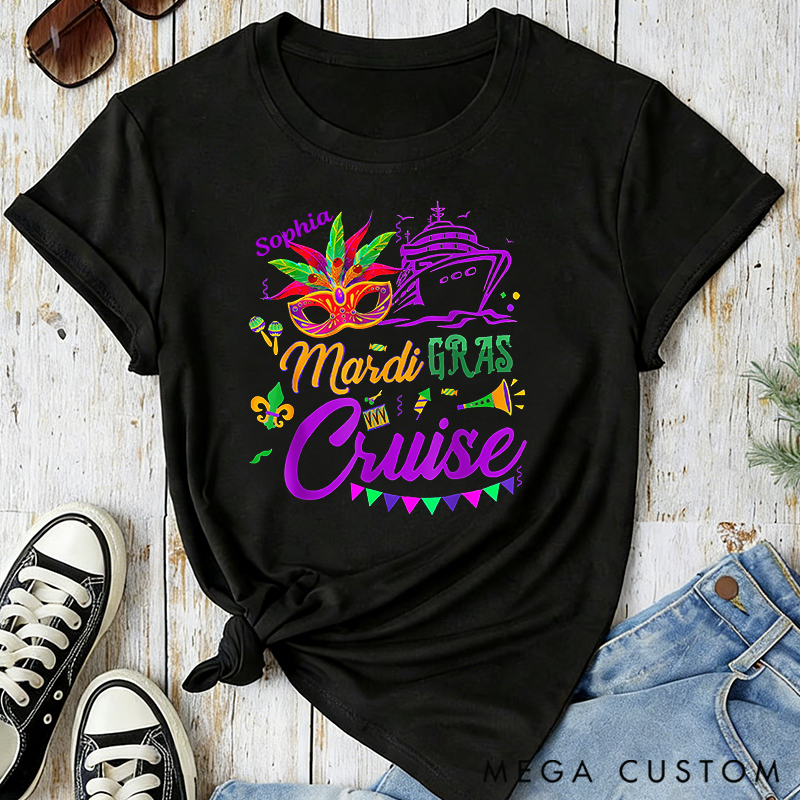 Personalized Mardi Gras Cruise 2026 Classic T-shirts Mardi Gras Trip Apparel Cruise Lover Gift