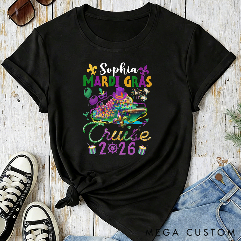 Personalized Mardi Gras Cruise 2026 Classic T-Shirt for St Patricks Day Saint Patricks Cruise Mardi Gras Trip Apparel Cruise Lover Gift