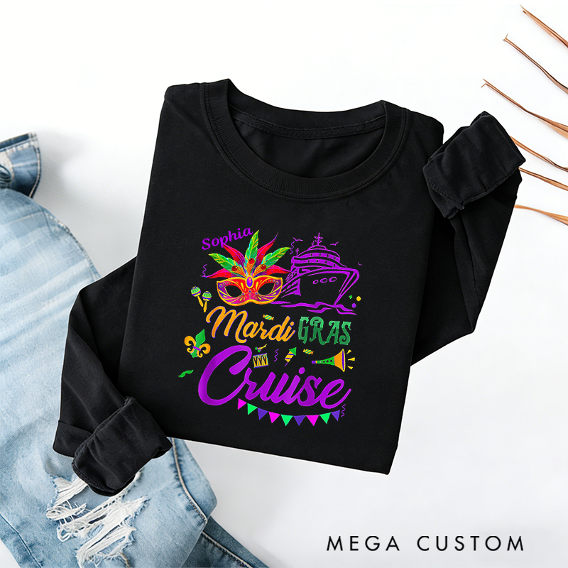 Personalized Mardi Gras Cruise 2026 Classic Sweatshirt Mardi Gras Trip Apparel Cruise Lover Gift