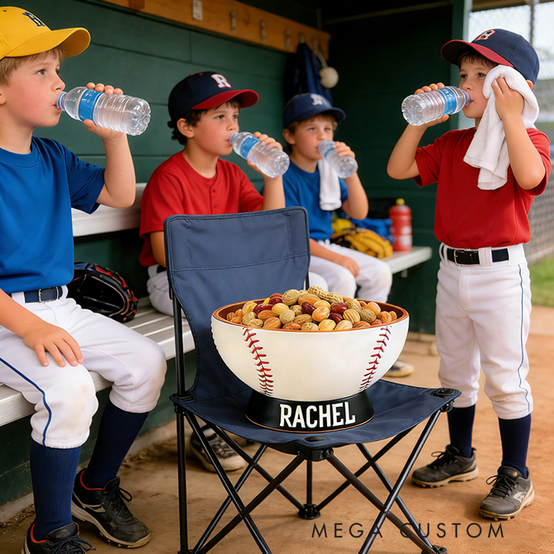 Personalized 3D Printed Baseball Snack Bowl Baseball Party Snack Bowl for Game Day Fans