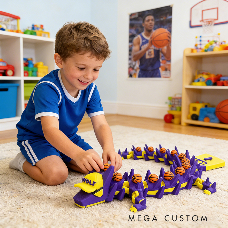 Personalized 3D Printed Basketball Dragon Toy with Custom Name and Number for Kids and Enthusiasts