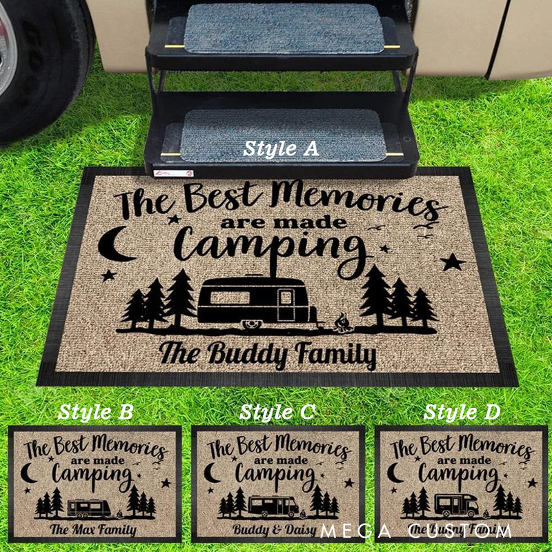 Personalized Campsite Doormat Rv Camping Mat Camping Memories Doormat Gifts for Campers Lover