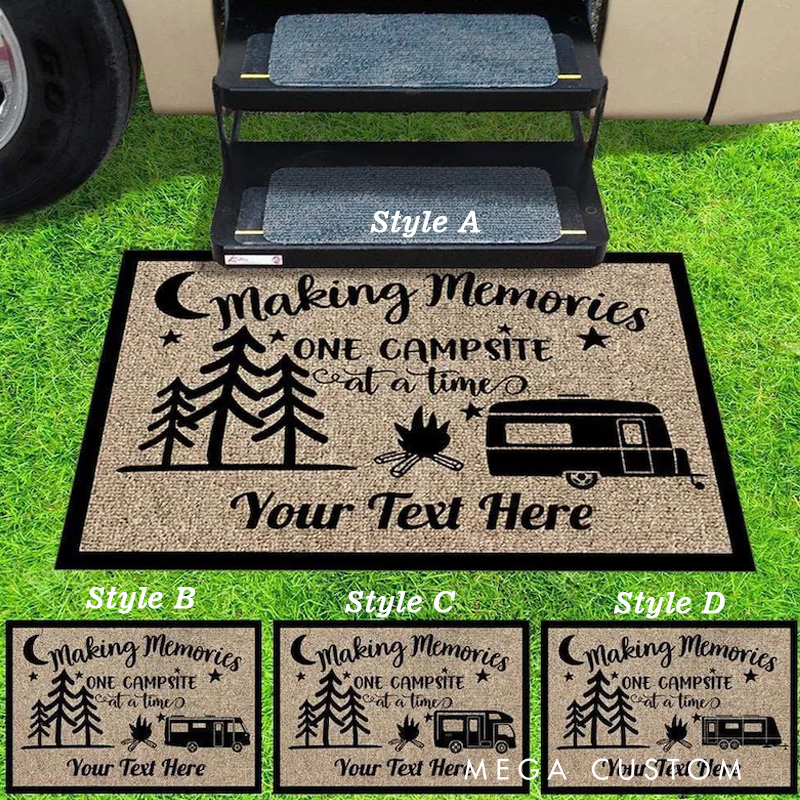 Personalized Campsite Doormat Rv Camping Mat Custom Camping Memories Doormat Gifts for Outdoor Adventure Lover