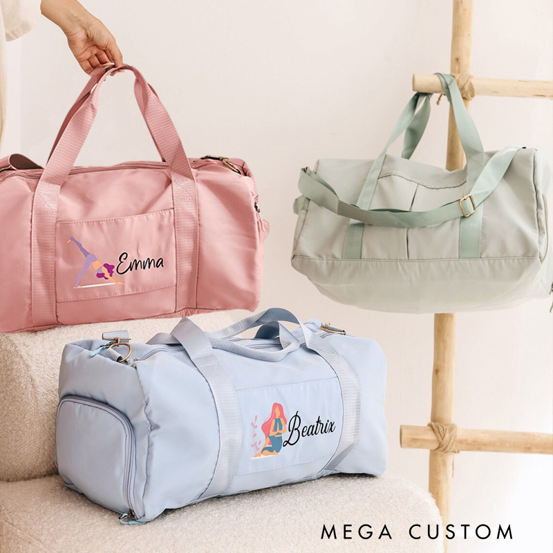 Personalized Yoga Duffle Bag Custom Meditation Bag Gym Bag Gift for Athlete Mothers Gift for Yoga Lovers
