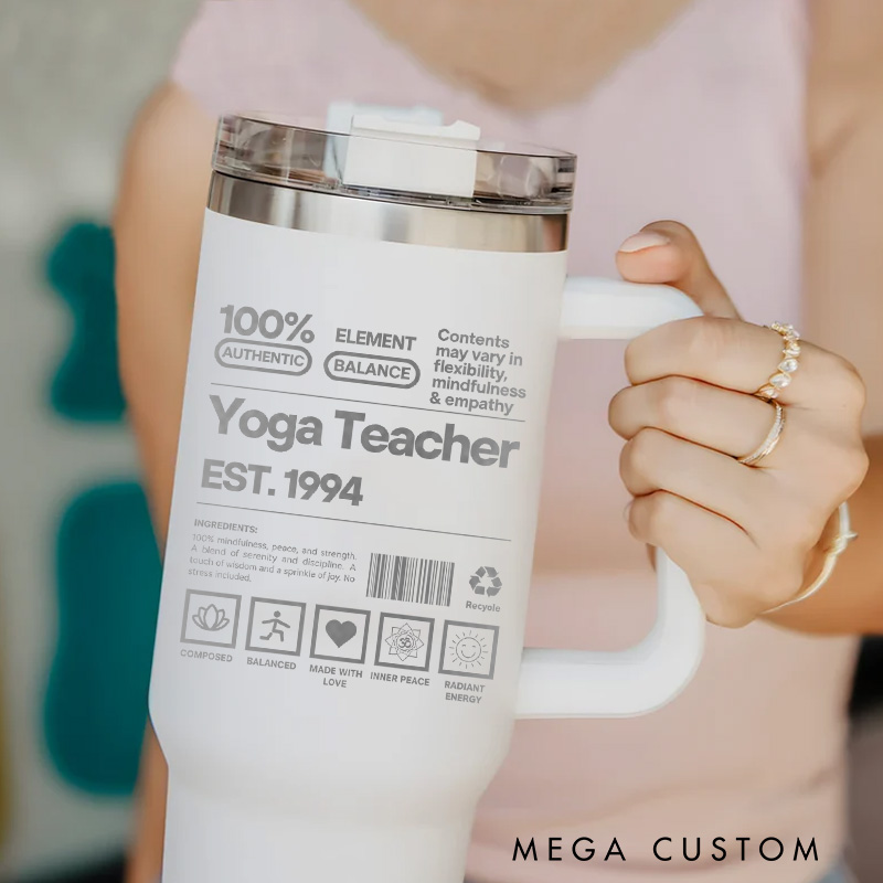 Personalized Yoga Tumbler Yoga Trainer Lover Tumbler Custom Sports Yoga Tumbler Retreat Yoga Gift for Her Women