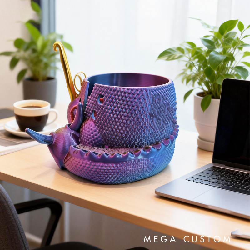 Personalized Dragon Yarn Bowl 3D Printed Dragon Yarn Holder Crochet Tool Holder Knitting Crocheting Gift Ideas Knitting Bowl Yarn Organizer for Mom