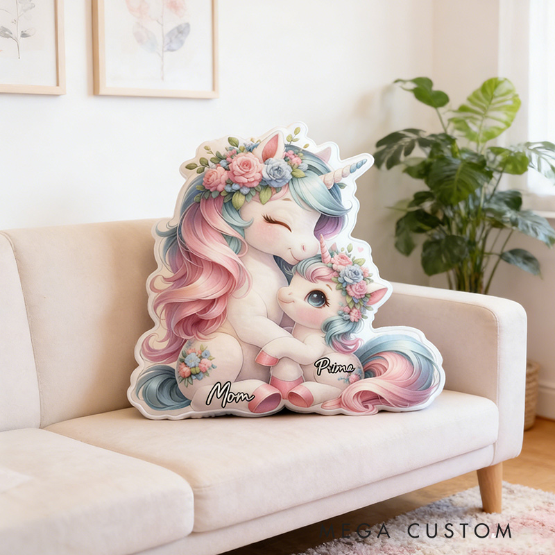 Personalized Dream Horse Pillow Graphic 3D Print Cartoon Mother and Child Print Cushion Gift for Family Kids Mom