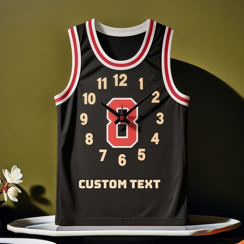 Personalized Basketball Jersey Clock with Custom Number for Basketball Fans 