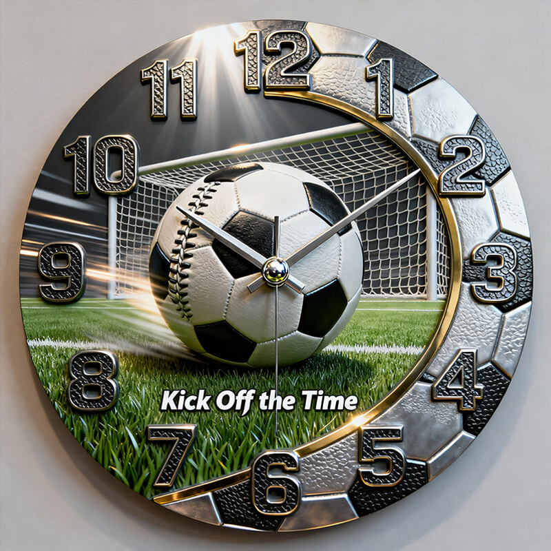 Personalized Soccer Wall Clock with Custom Text for Soccer Enthusiasts 