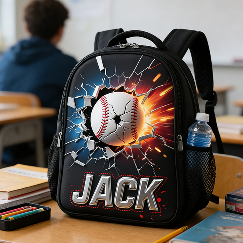 Personalized Baseball Explosion Backpack with Custom Name for Sports Fans  