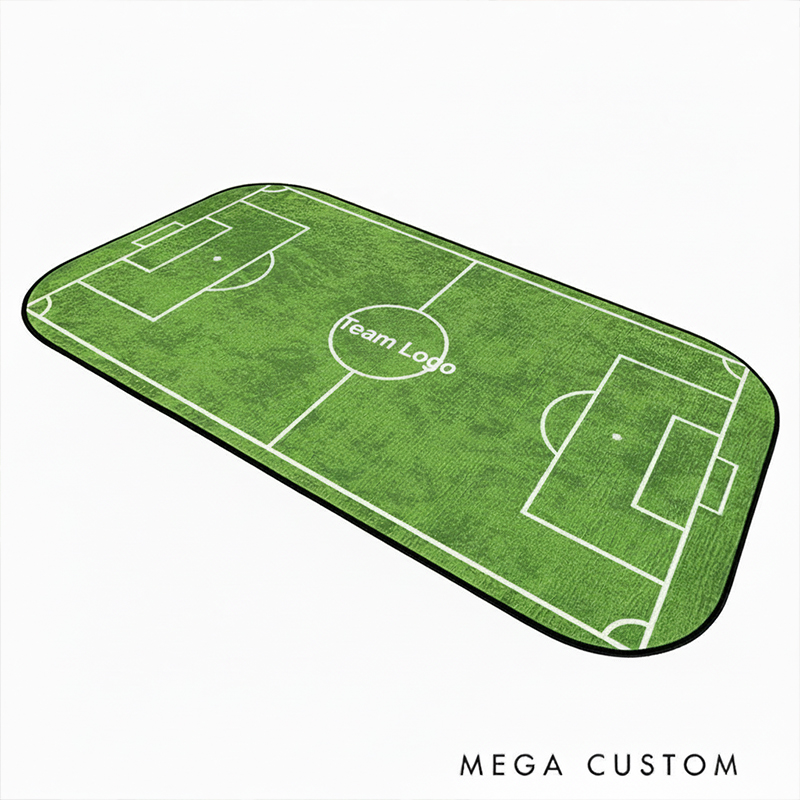 Personalized Soccer Rink Rug Custom Team Logo or Name Fun Play Mat for Kids to Inspire Creativity and Active Play  Gift For Soccer Lovers