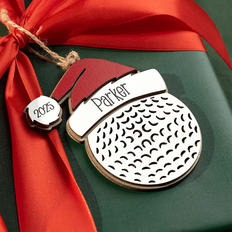 Personalized Sports with Santa Hat Christmas Ornament with Custom Name and Year for Christmas Gifts