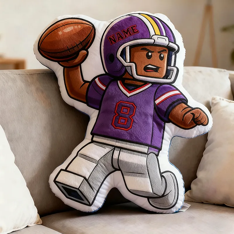 Personalized Football Player Pillow with Custom Name and Number for Sports Lovers and Kids