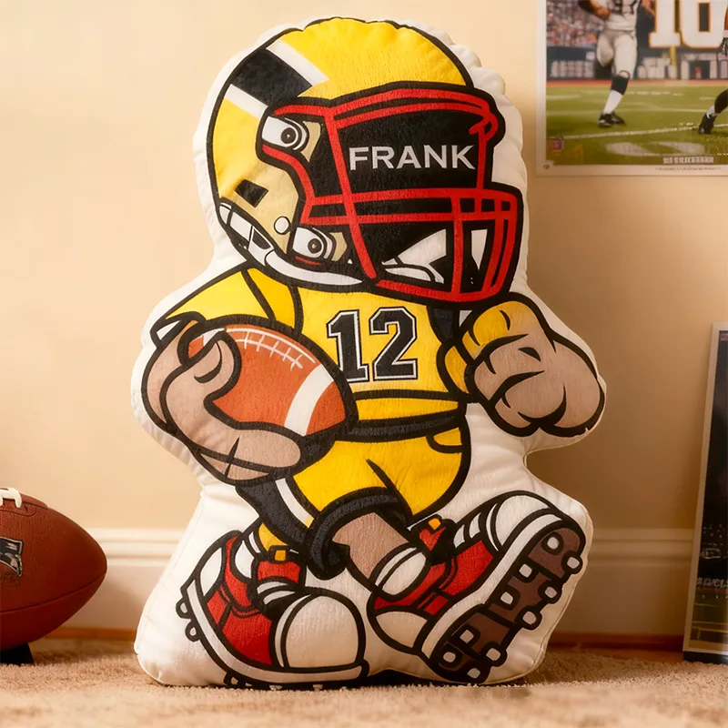 Personalized Football Player Pillow with Custom Name and Number Design