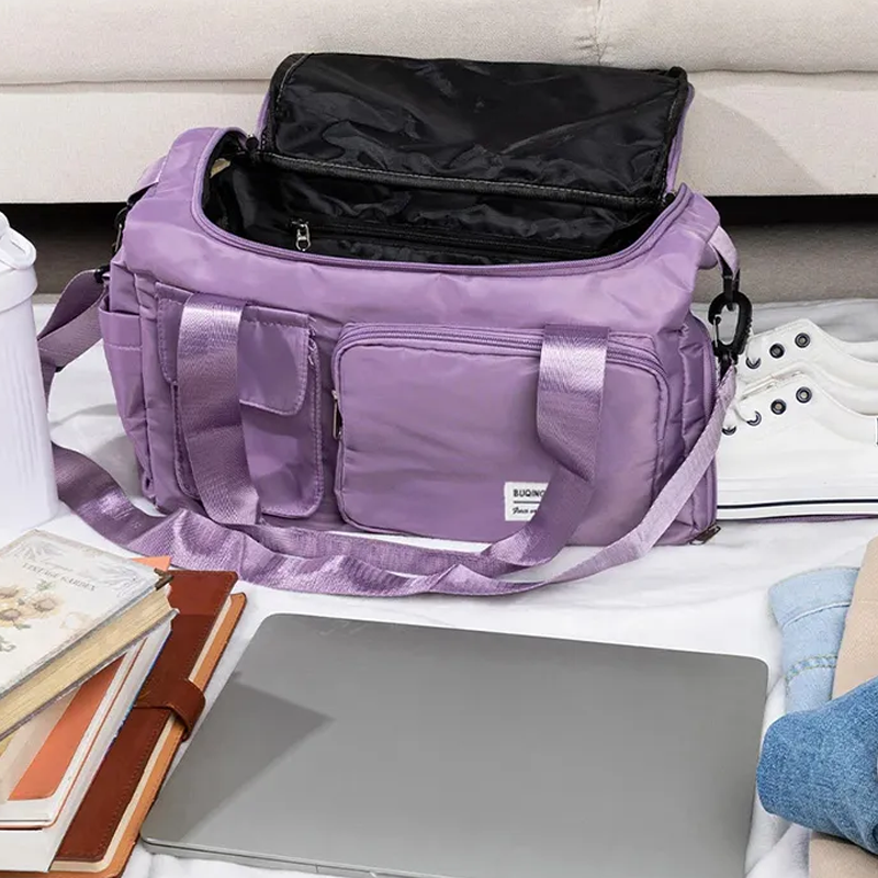 Personalized American Football Girl Birth Flower Name Waterproof Large Duffle Bag with Shoe Compartment and Shoulder Strap Birthday Gift for Women Girls