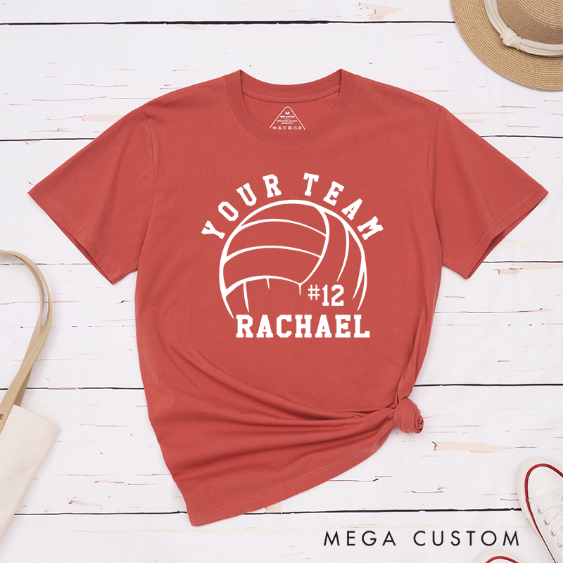 Personalized Volleyball T-Shirts Featuring Team Name and Your Number - Custom Volleyball Tee