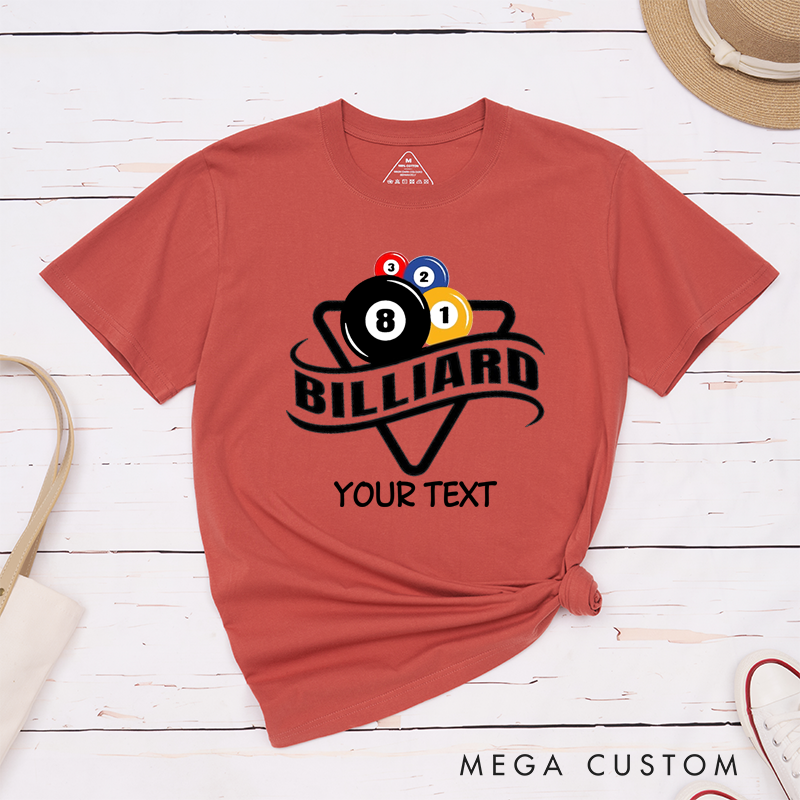 Personalized Billiard and Pool T-Shirts with Custom Your Text - Rack Your Style