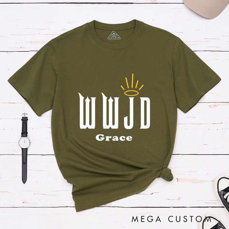 Personalized What Would Jesus Do Bible Verse T-Shirt with Custom Name Christians Gift Birthday Gift Christian Apparel Gift for Jesus Lover 