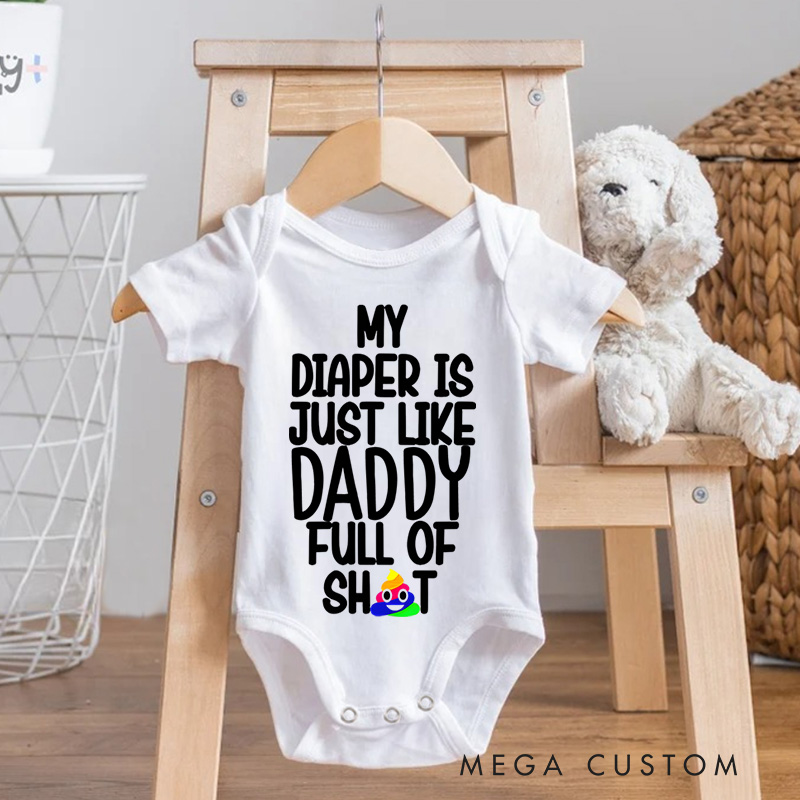 Personalized My Diaper Is Just Like Family Member Full Of Shit Baby Onesie Baby Gift