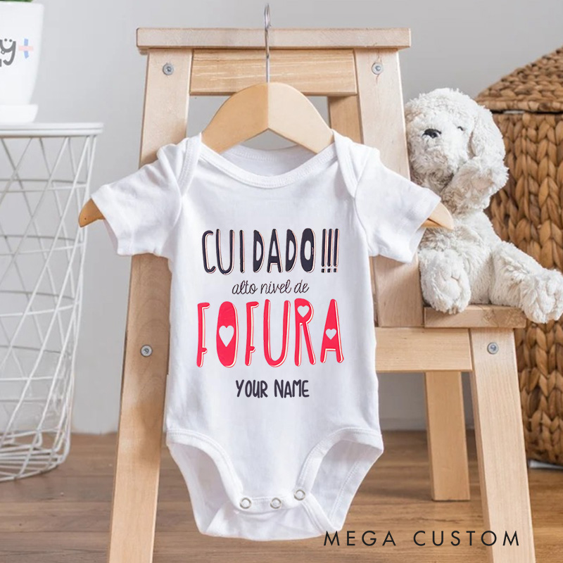 Personalized High Level Of Cuteness Care Baby Onesie
