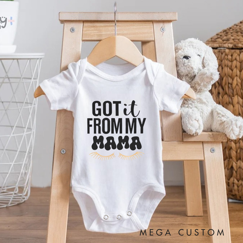Personalized Got It From My Papa Mama Baby Onesie