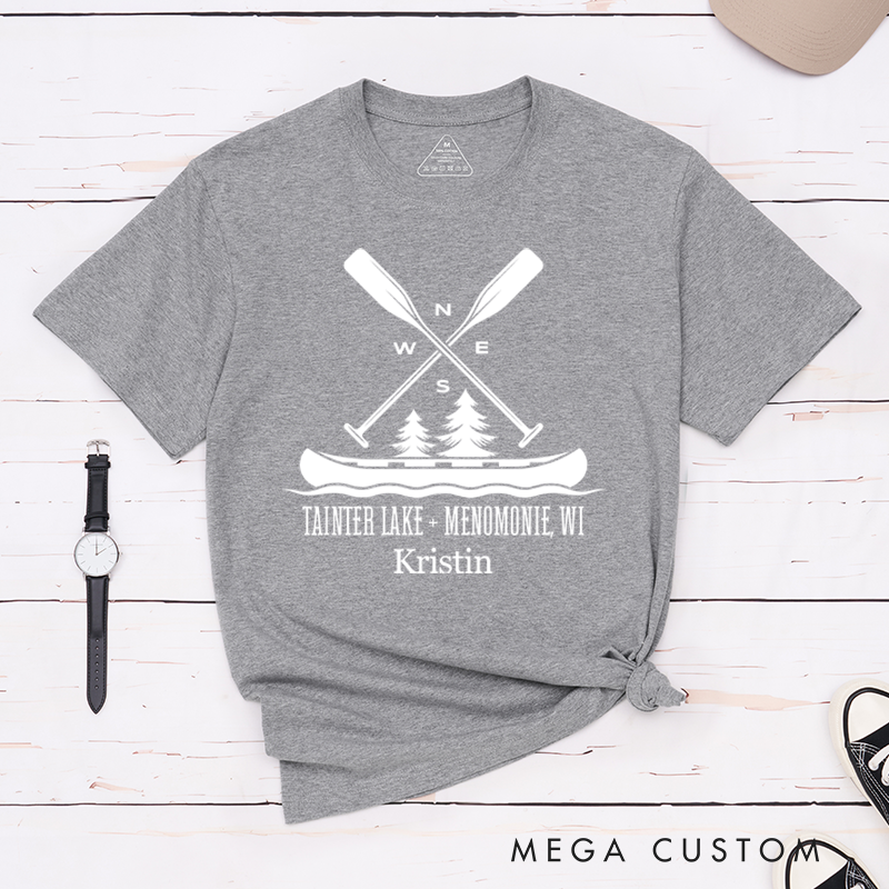 Personalized Family Reunion T-Shirt Rustic Canoeing Shirt Gift for Camping Outdoors Lover