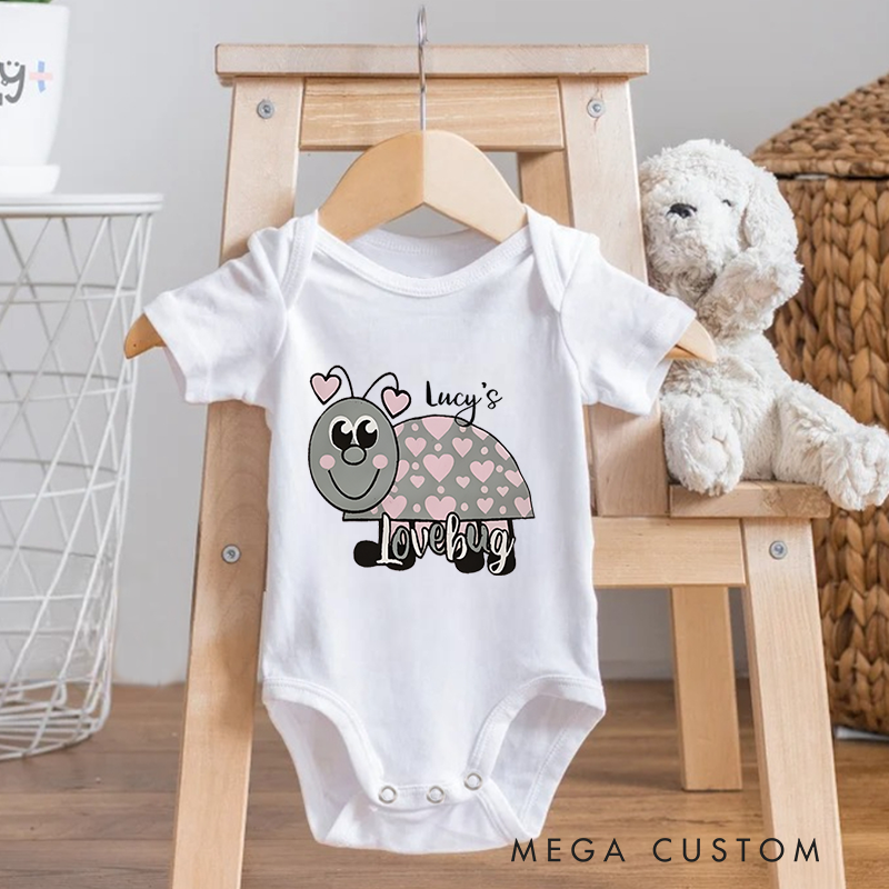 Personalized Lovebug Adorable and Heartwarming Sweet Heart for Kids Baby Onesie
