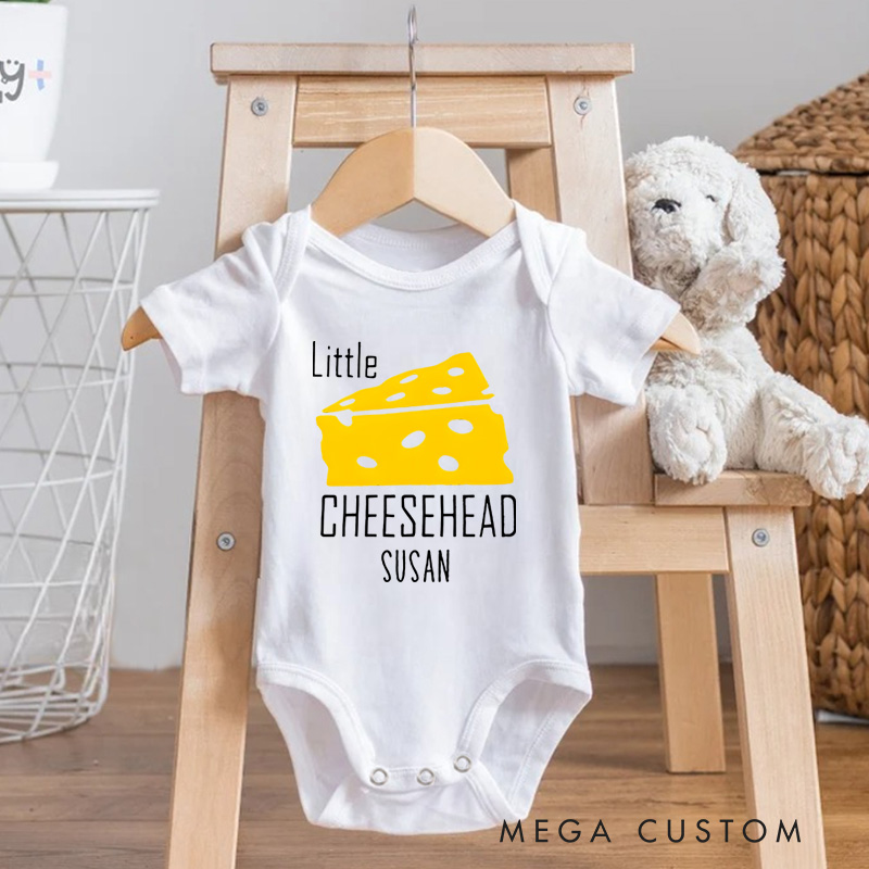 Personalized Little CheeseHead Baby Onesie Newborn Baby Gift
