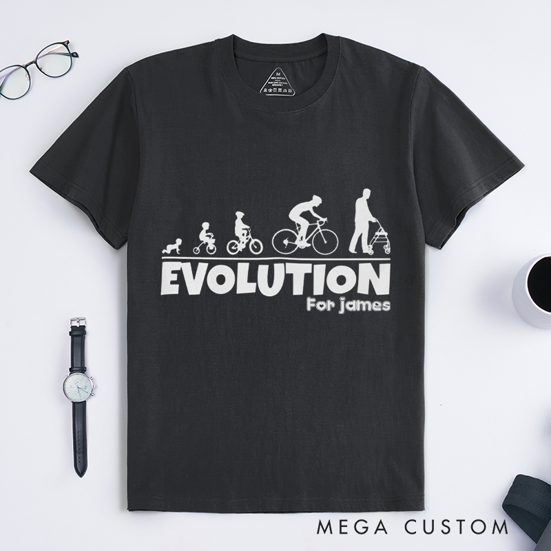 Personalized Evolution Cycling T-Shirt with a Creative Evolution for Outdoor Adventures Riding Cycling Biking Enthusiasts
