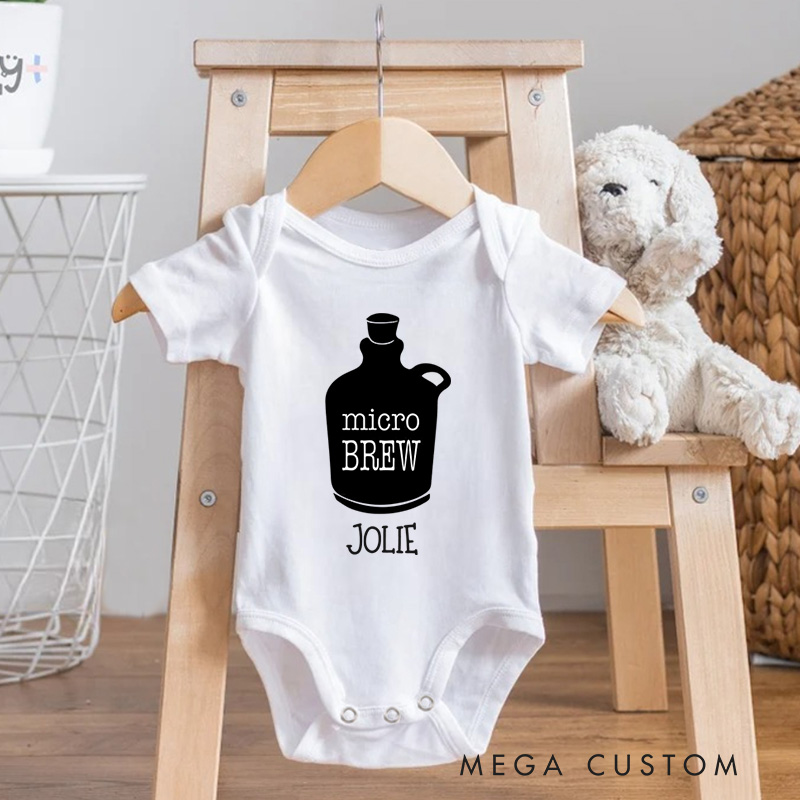 Personalized Micro Brew Funny Beer Baby Onesie Funny Baby Gift