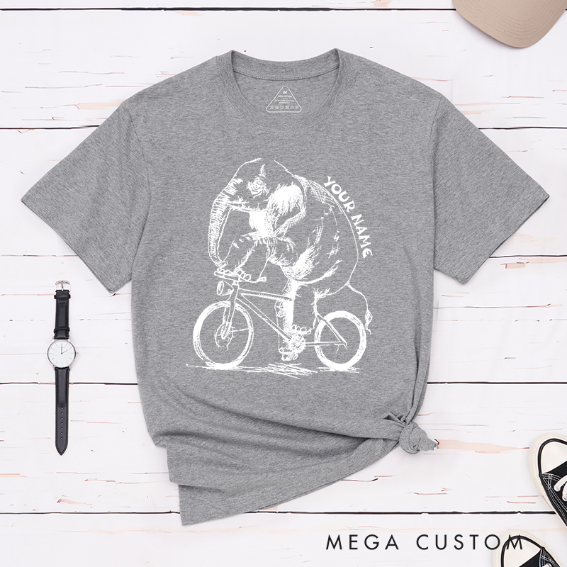 Personalized Elephant Cyclist T-Shirt for Humorous Outdoor Adventures Riding Cycling Biking Enthusiasts